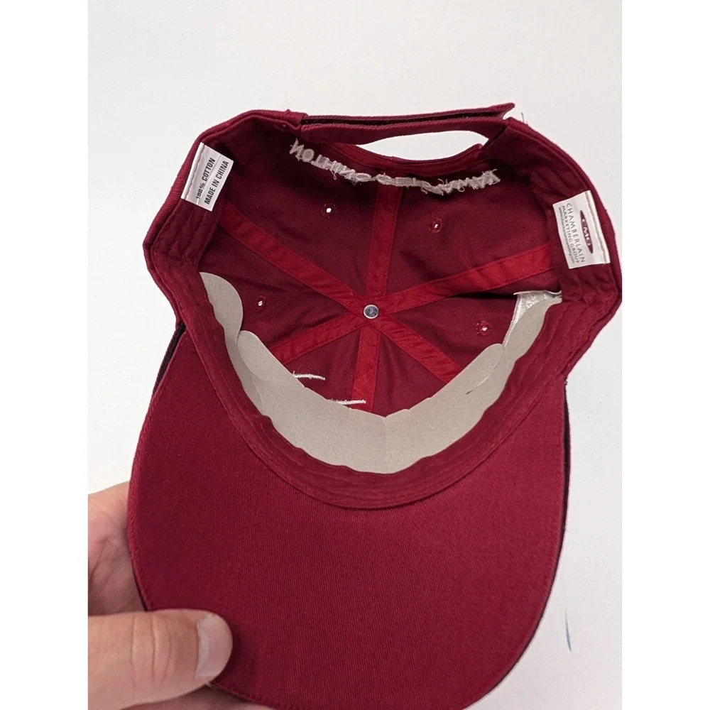 VINTAGE Spider Wire Hat Cap Strap Back Red Fishing Reel Embroidered Big Logo Y2K